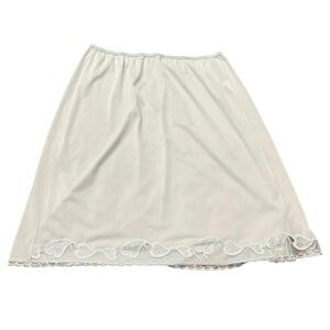 Vintage Vanity Fair Blue Half Slip Lace Hem Lingerie Fairy Ethereal Whimsy XL